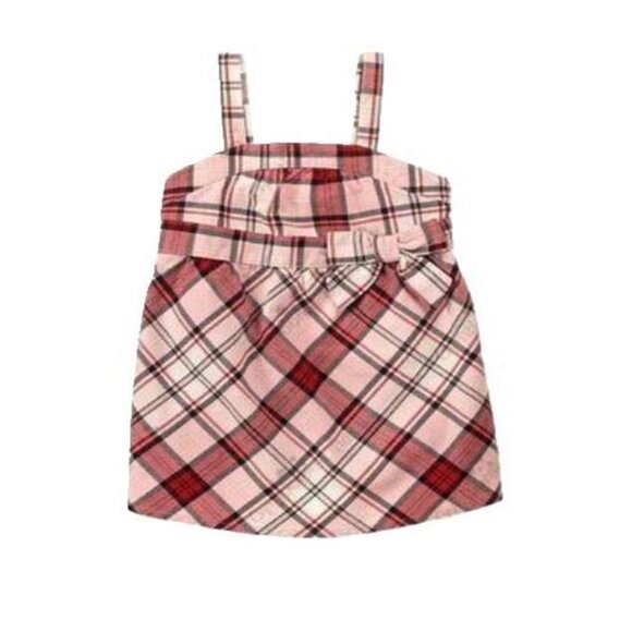Gymboree Outlet Rockstar pink red white navy plaid swing tank top shirt 4 5 7 - Picture 1 of 3